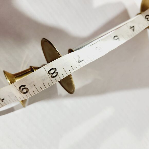 Enesco Graduated Candlestick Taper Candle Holders Metal Brass Stainless Vtg - Picture 11 of 11